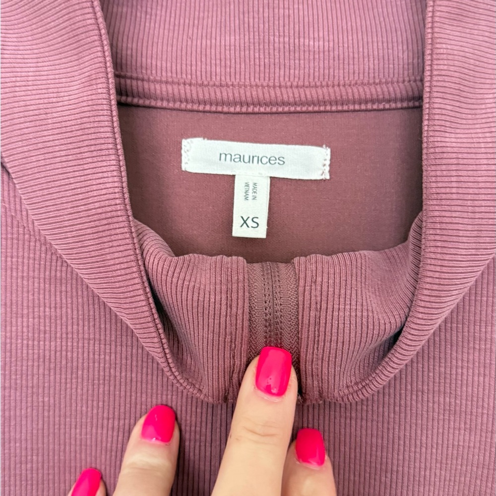 Maurices Dusty Rose Quarter-Zip Sweatshirt - Picture 3 of 4